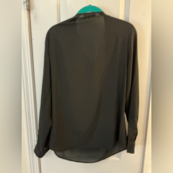 Calvin Klein Black Blouse with Gold Zipper - Picture 2 of 3